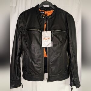 Womens Black Leather Scooterr Jacket